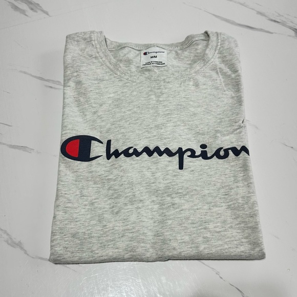 Champion Like New Light Gray Comfy 100% Cotton Shirt Size Medium - Picture 5 of 9